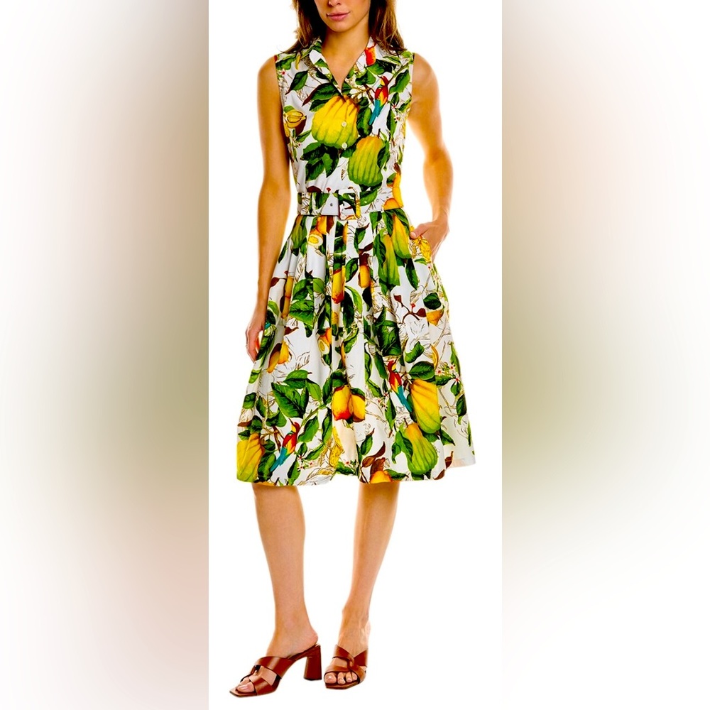 Samantha Sung Tuscan Lemon Sleeveless Dress, Size 10